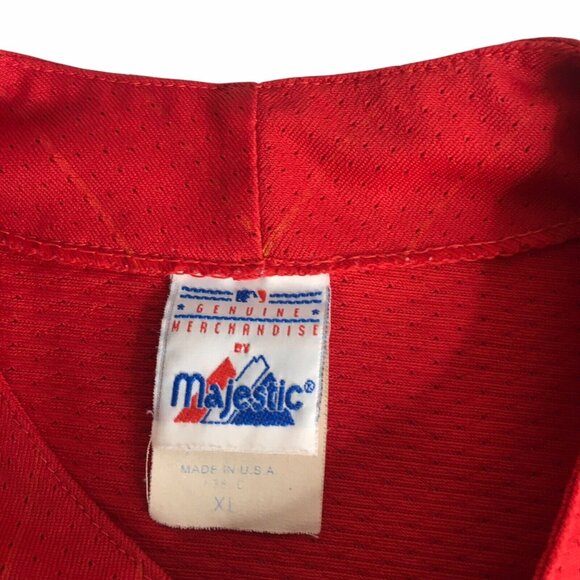 Vintage Rare Majestic Atlanta Braves MLB Red Baseball Jersey Made In USA Size XL - Picture 12 of 16